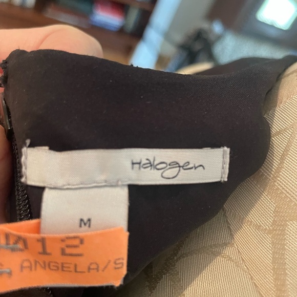 Halogen Asymmetrical Layered Dress in Blue, Black, and White. - Picture 4 of 4